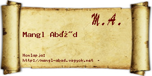 Mangl Abád névjegykártya